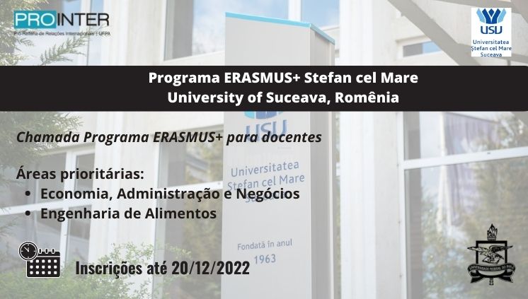 Programa ERASMUS+ - Chamada para Docente (UFPA)
