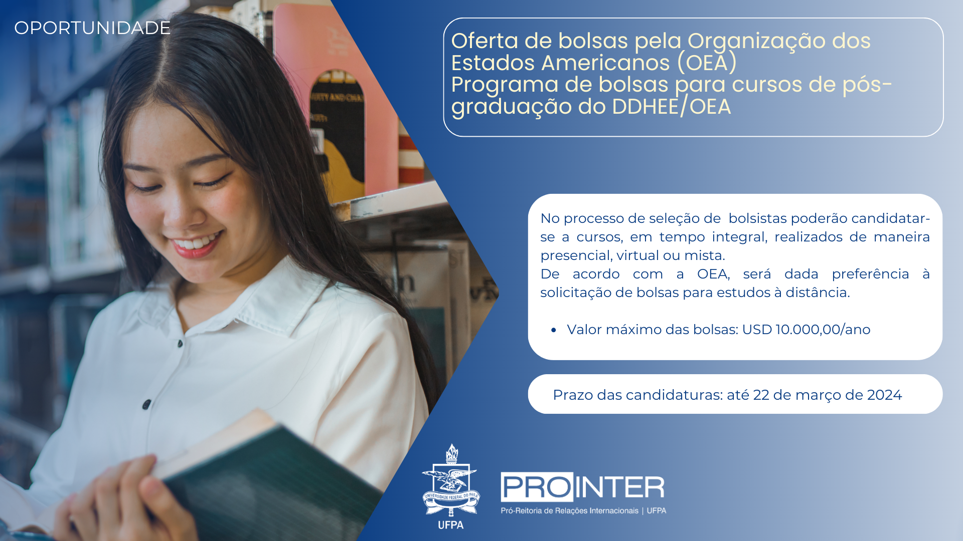 Oferta de bolsas pela Organização dos Estados Americanos (OEA)