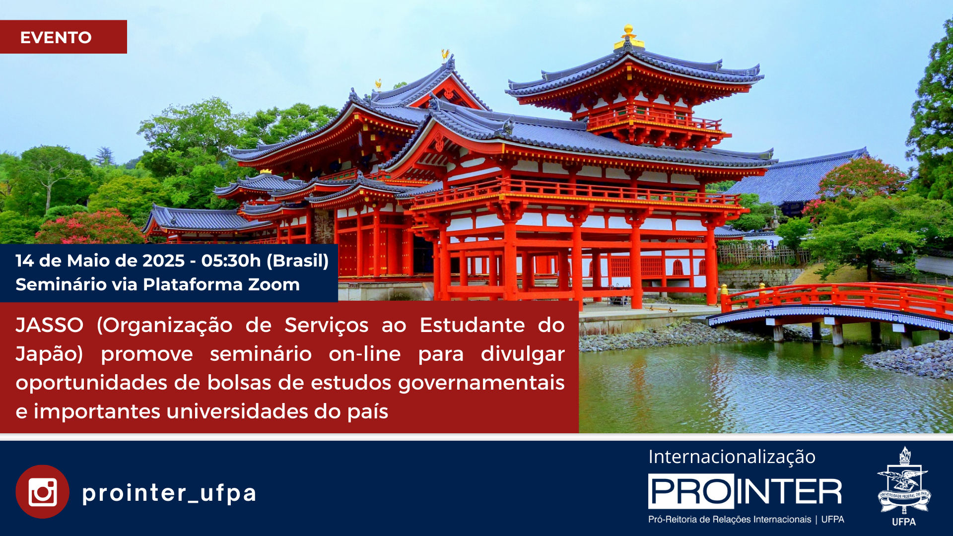 JASSO (Organização de Serviços ao Estudante do Japão) promove seminário on-line para divulgar oportunidades de bolsas de estudos governamentais e importantes universidades do país