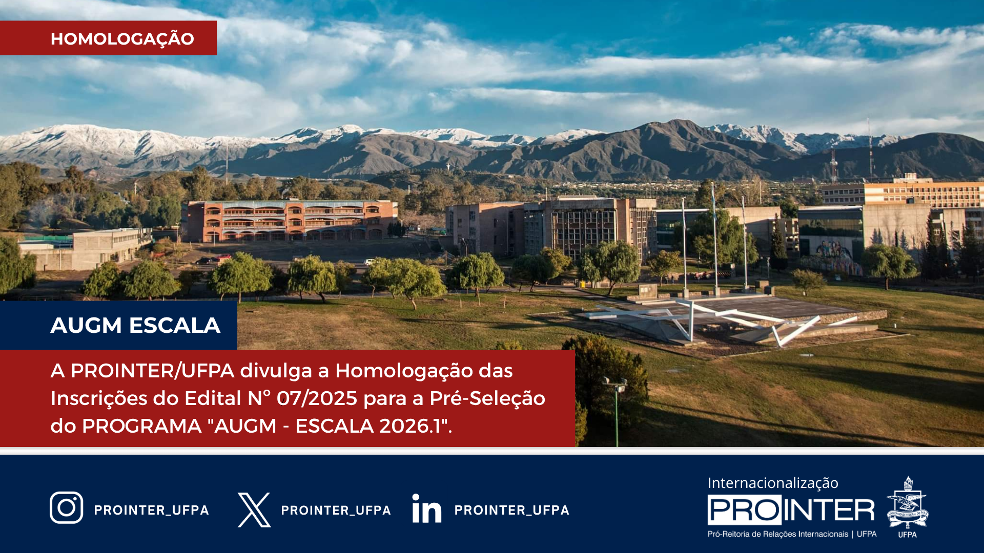 PROINTER Divulga Homologação das Inscrições para o Programa 