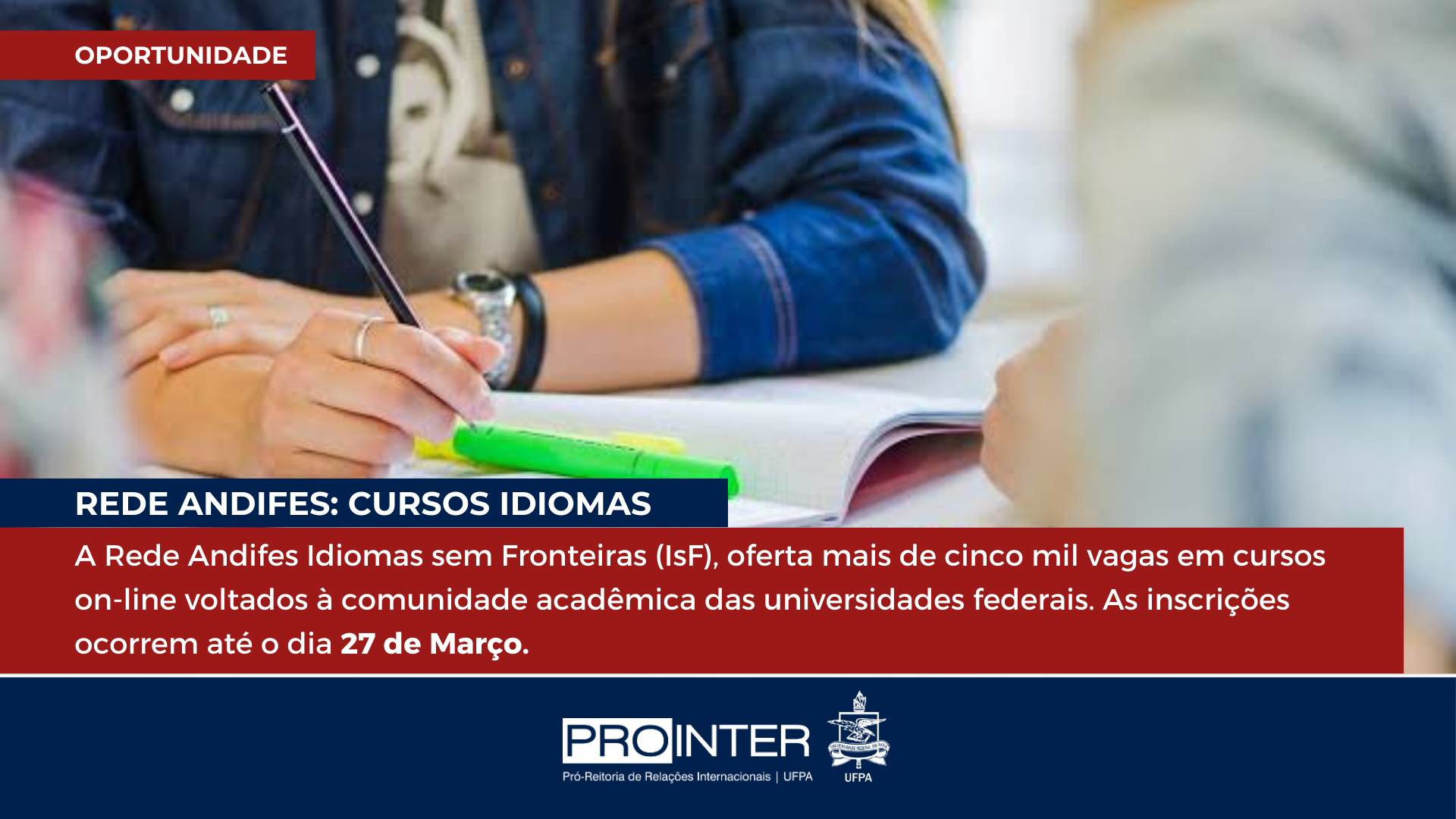 Rede Andifes Idiomas sem Fronteiras abre inscrições para cursos gratuitos de idiomas